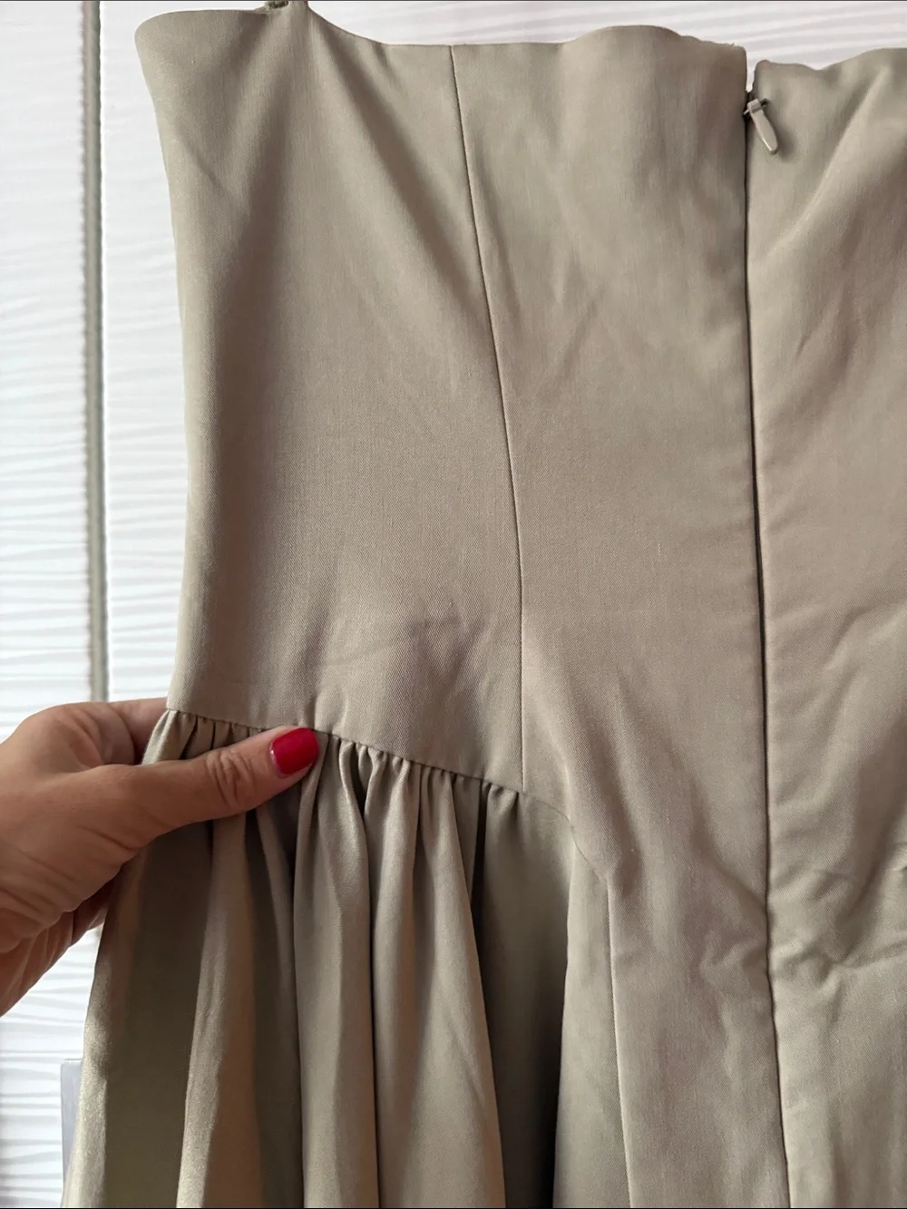 House of CB Women’s Fit-and-Flare Dress in Beige Sz L - Picture 11 of 12